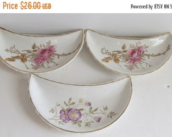 SALE Set of 3 Antique Bone Dish English Set Bone Dishes Bridgways & son England English China Side Dishes Floral China Trending Vintage Item