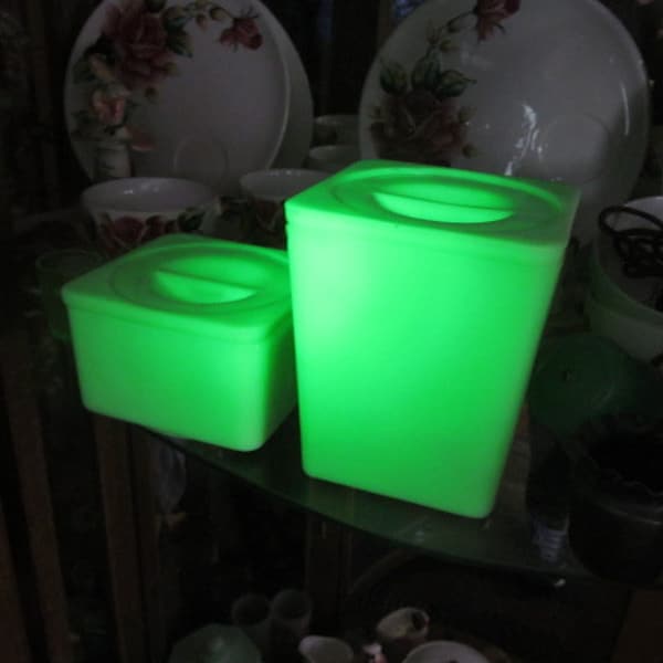 Uranium Jadeite Refrigerator Containers with Lids Jadeite Green Glass Kitchen 30s 40s glassware Art Deco Glass Green Kitchen decor