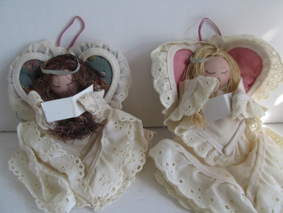 Angel Ornaments Old Vintage Quilt Lace Angel Doll Best Friends Gift Idea Christmas Angel Decor Quilt Lovers Gift, Made from quilts
