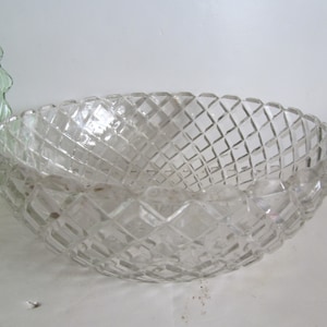 Fostoria American glassware Block Optic Cube Block Pattern Art Deco Clear Depression Glass Fostoria Glass Co. Fostoria American Bowls