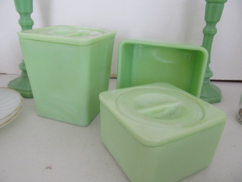 Uranium Jadeite Refrigerator Containers With Lids Jadeite Etsy
