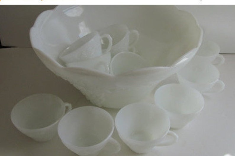 Rustic Wedding Decor White Wedding Punch Bowl Sets Vintage Etsy