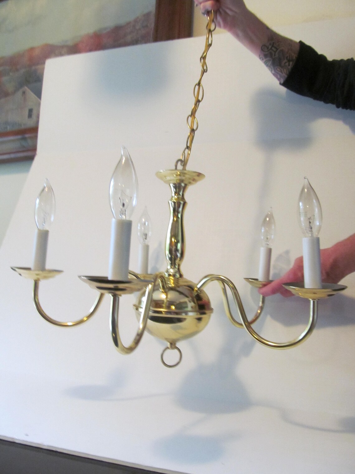 Candlestick Brass Hanging Chandelier Lighting Hanging Light - Etsy