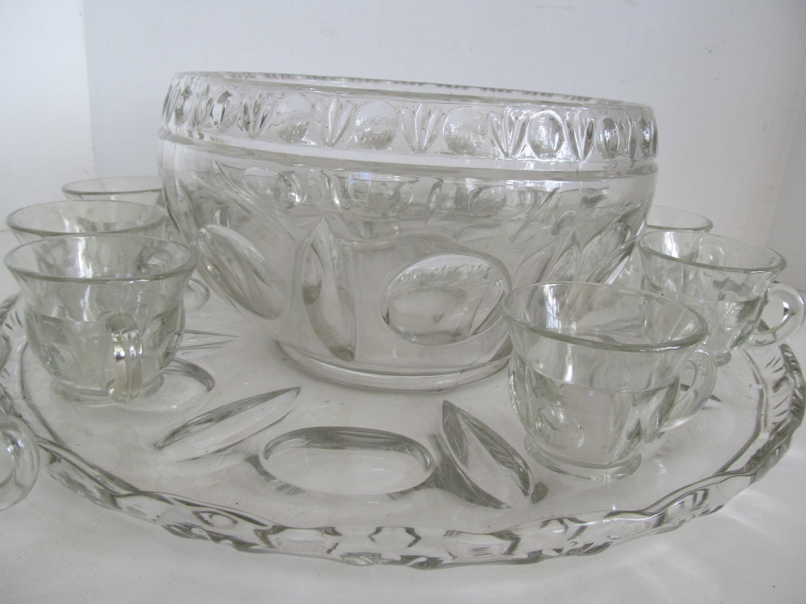 Large Punch Bowl Sets Brunch Tableware Punch Bowl Set Holiday Etsy