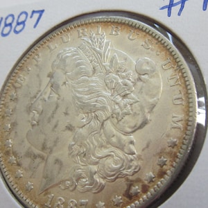 1887 Silver Dollar Antique Coins Morgan Dollar 1887 USA Silver Coins Antique US Coin Silver US Currency Rare Coin 1880s Morgan Silver Dollar