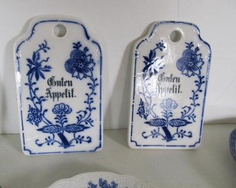 Guten Appetit Good Appetite Blue Danube Blue Onion Pattern Blue and White Trivet Tea Stand Hot Plate German Blue Onion Pattern China Replace