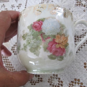 Antique Victorian Hydrangea Roses Antique Mustache Mug Floral Mustache Mug Handlebar Mustache Gift For Him Gift For Dad Grandfather