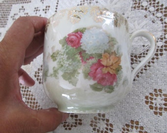 Antique Victorian Hydrangea Roses Antique Mustache Mug Floral Mustache Mug Handlebar Mustache Gift For Him Gift For Dad Grandfather