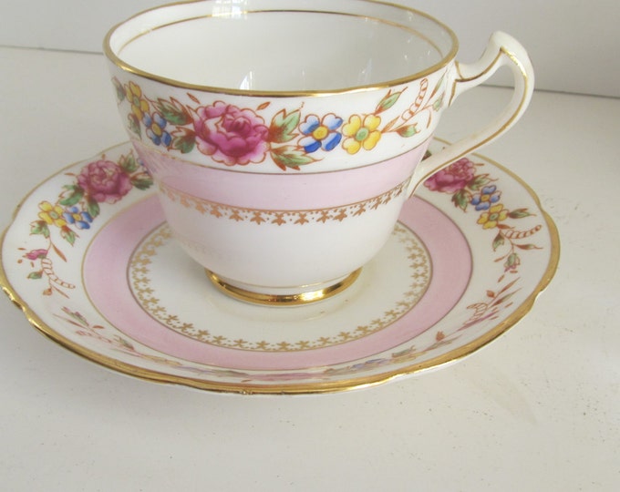 Balfour English Tea Cup Pink Floral Fine Bone China Tea Cup Etsy