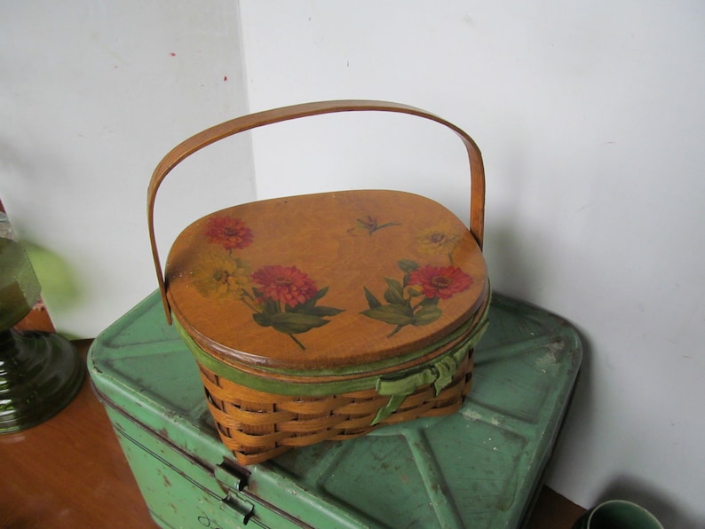 Picnic Basket Purse Wicker Baskets Wooden Basket Hand Woven Etsy