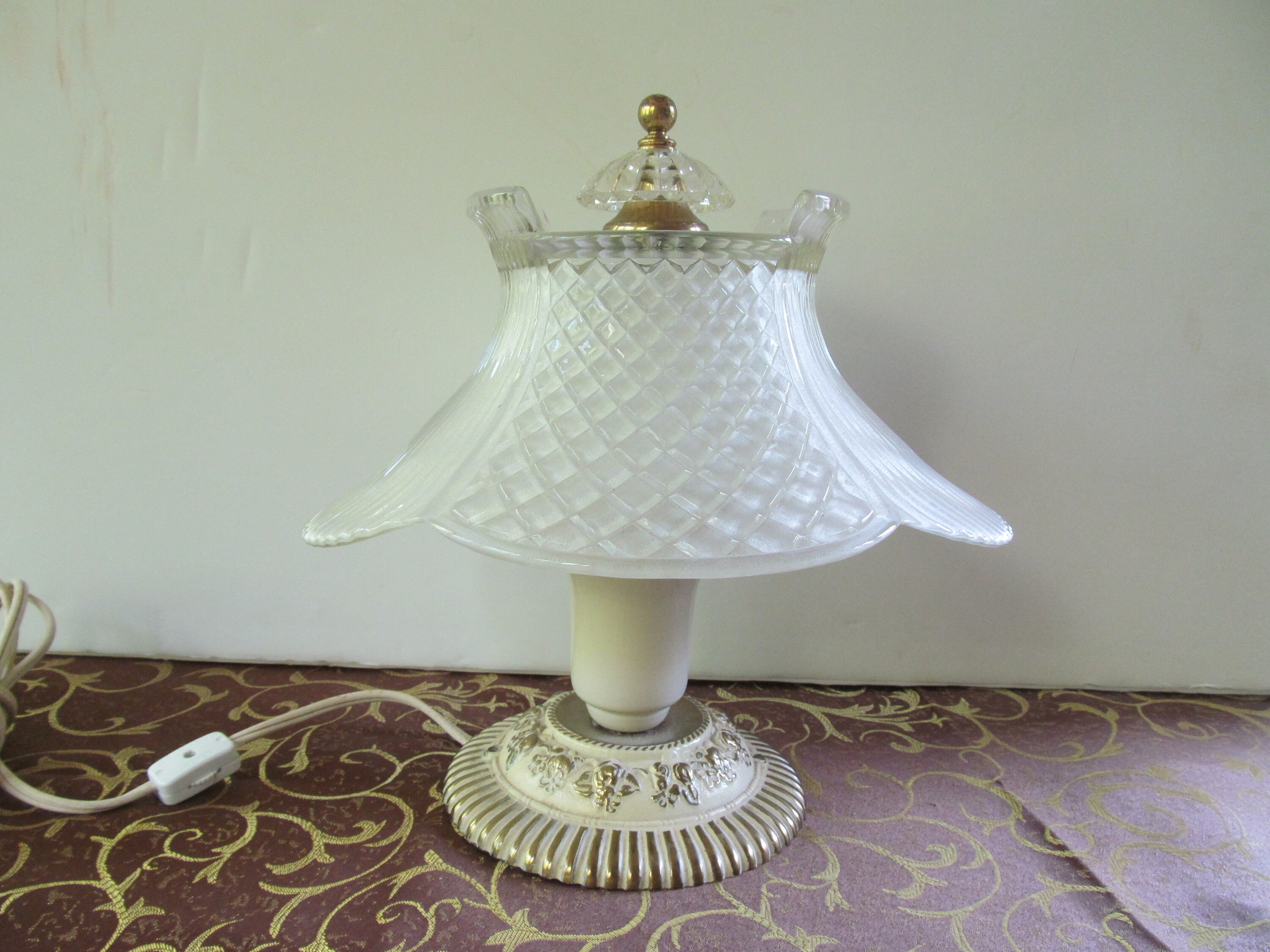 Rare Art Deco Glass Lamp Shades Unusual Clear Shade Ceiling And Lamps 30s Lighting Table