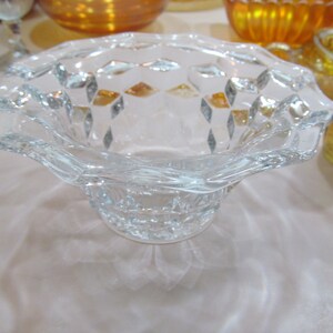 Fostoria American glassware Block Optic Cube Block Pattern Art Deco Clear Depression Glass Fostoria Glass Co. Fostoria American Bowls
