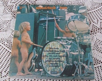 Original WOODSTOCK TWO 2 Record Double Album Festival music Festival concerts 3 Days PEACE Music Jimi Hendrix Joan Baez Woodstock Concert