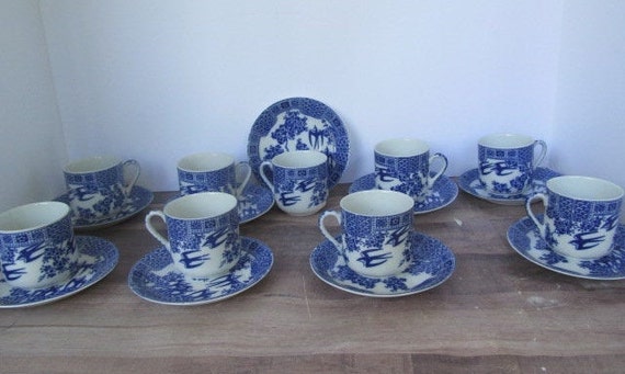 Geisha Girl Lithopane Japanese Tea Set 18 Pc Tea Service Set