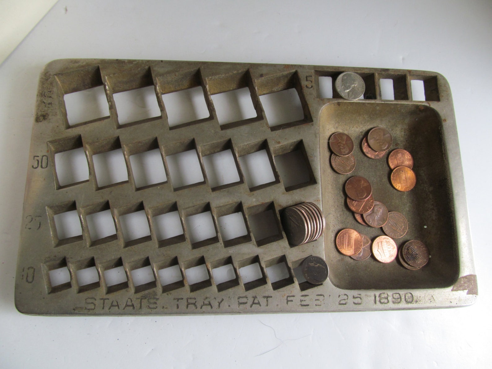 1890 Antique Staats Coin Bank Coin Tray Vintage Banks Money Bank Coin