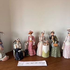 Mrs Albee 1978 1982 1983 1984 1987 1988 Figurines Avon Victorian Lady Figurine Mrs Albee Avon presidents club awards Victorian Home decor