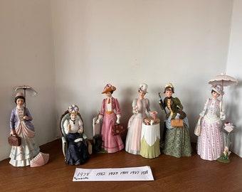 Mrs Albee 1978 1982 1983 1984 1987 1988 Figurines Avon Victorian Lady Figurine Mrs Albee Avon presidents club awards Victorian Home decor