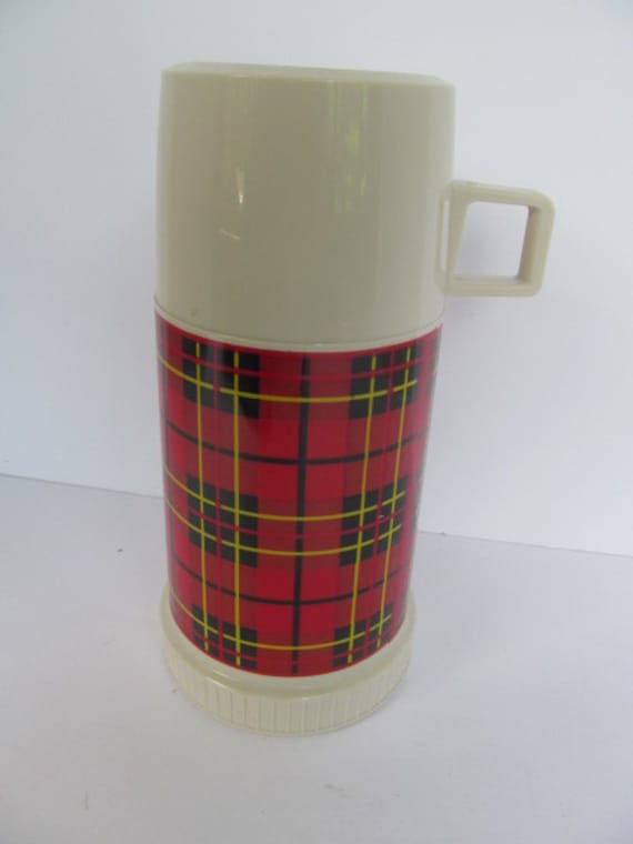 plaid thermos
