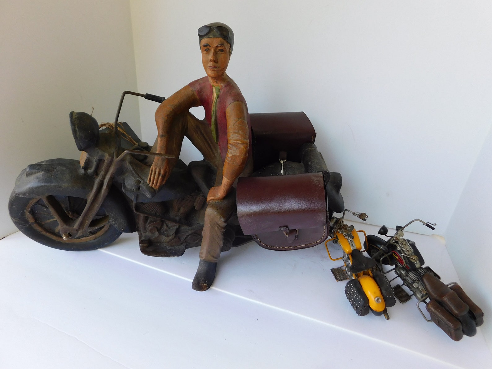 Huge Antique Motorcycle Rider Statue Motorcycle Gift for Him Etsy
