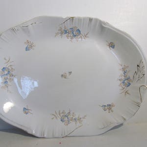 Antique Transferware Platter John Maddock Transferware Platter 1800s China Dishes Large Platters Turkey Platters Blue and Yellow Platter