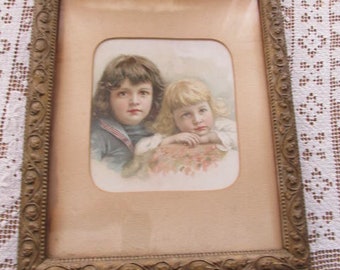 Lg Antique Victorian Picture Frame Victorian Children Girl Portrait Picture Gold frame Victorian House Decor Victorian Romantic home decor