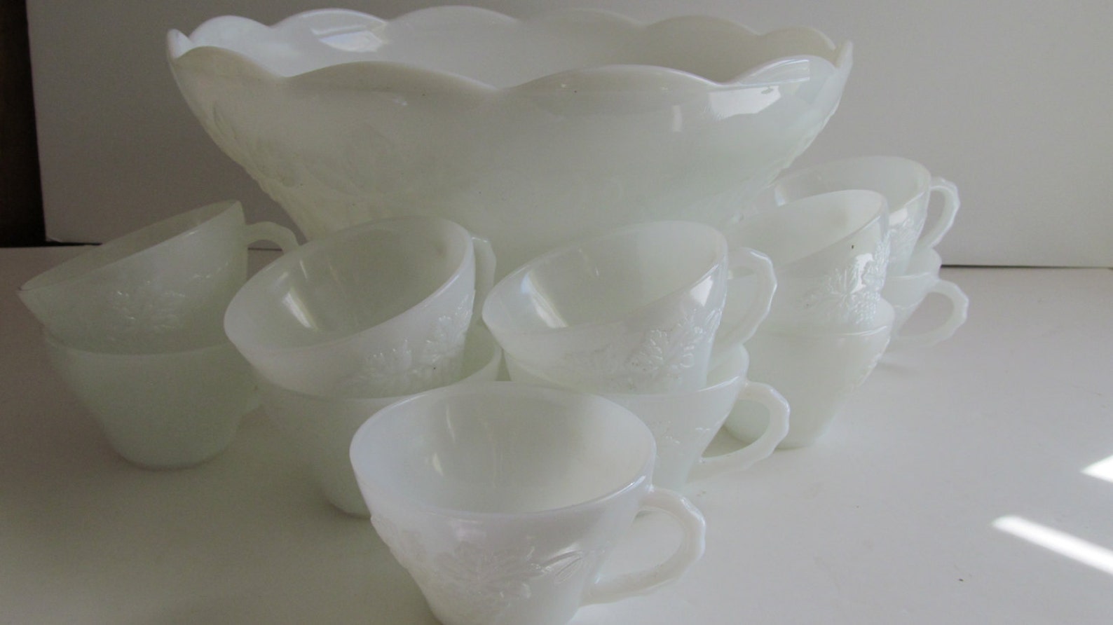 Rustic Wedding Decor White Wedding Punch Bowl Sets Vintage Etsy