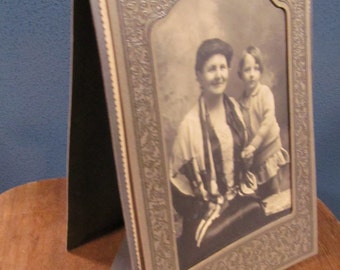 Edwardian Antique Photograh Mother and Daughter Antique Original Photo Single Parent ? Antique Sepia Photo Matted