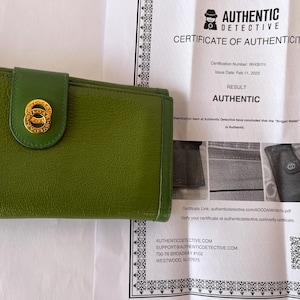 Carteira longa Bvlgari autêntica Doppi Tondo verde ouro ferragens carteira de couro verde Bvlgari carteira autêntica Bvlgari com COA