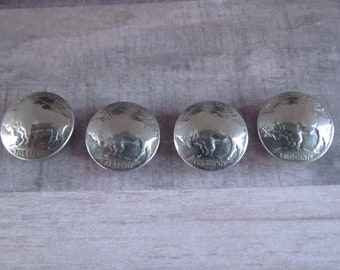 Buffalo Nickels Southwestern Navaho Sterling Silver Concho Button Sterling Silver Button Covers Jewelry Sterling Silver Button Cover