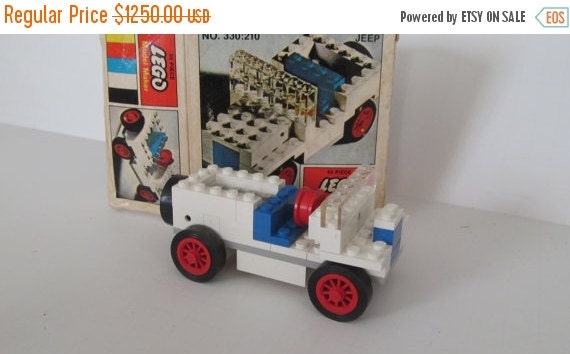 Rare 1968 Lego Jeep Lego Model Maker 330 210 Lego Jeep Toy Willys Jeep  Samsonite Luggage Willys Samsonite Legos Collector Lego Jeep for Sale 