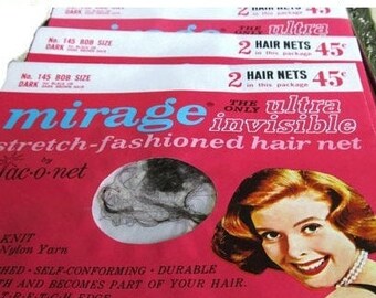 SALE Black Brown Womens Hair Net Wedding Bridal Hair Accessories Late 1940s 1950s Bridal Party Hair Chefs Hair Net Bakers Hair Nets