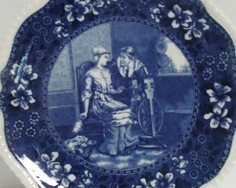 Blue Transfer ware Blue Plates Copeland and Sons Blue Transferware Plates WT Copeland & Sons,Stoke on Trent England English China Sewing