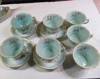 Adams England Calyx Ware Teacups 2418, Antique William Adams Calyx Ware Singapore Floral Pattern Adams Calyx ware Tea Cups set Estbp 1657