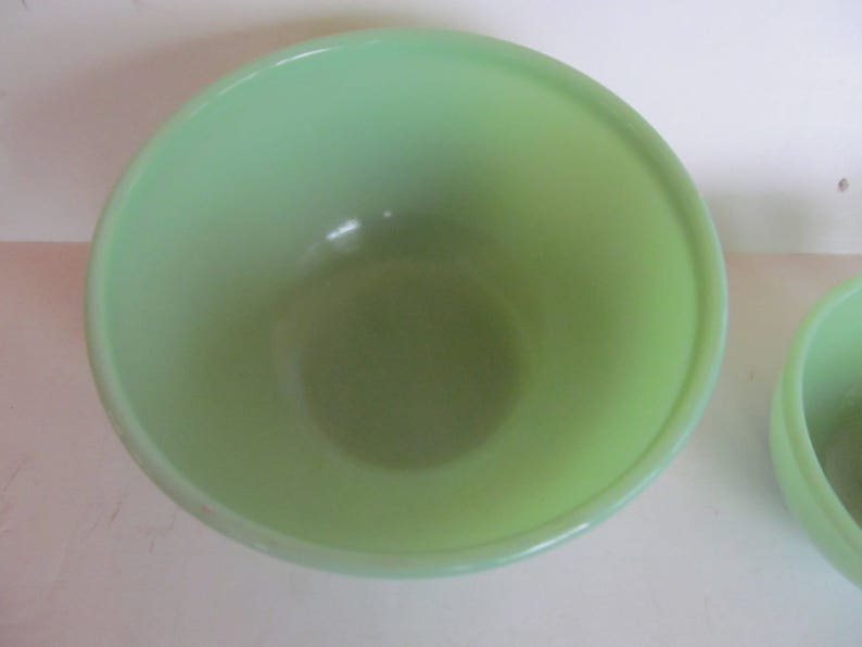 7 Jadeite Bowl Jadeite Mixing Bowls Jadeite Green Glass Plates Mid Century Kitchen 30s 40s glassware Art Deco Glass Green Kitchen decor