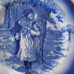 Flow Blue Plates For Walls Flow Blue Children Portrait Plates Blue and White China Antique Flow Blue And Gold Plates antique Cabinet Plates