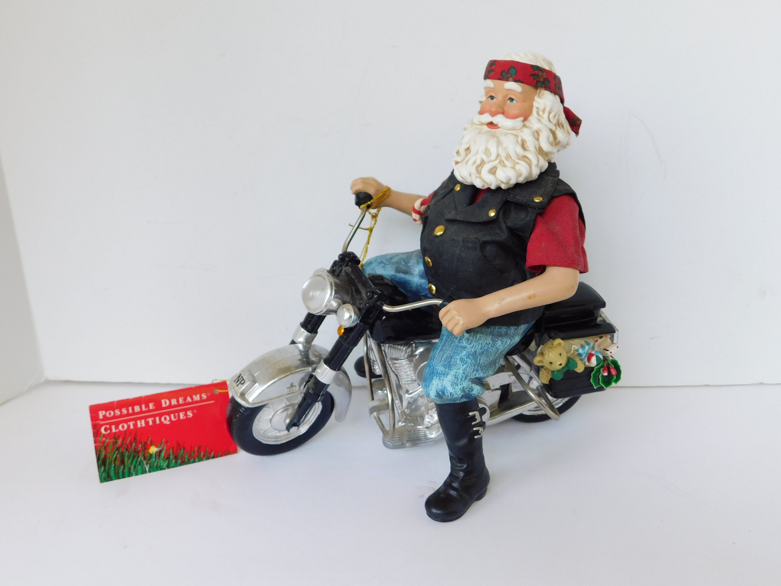 Clothtiques Santa Motorcycle Possible Dreams Vintage Etsy