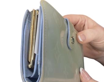 Cartera LV Grey Vernis Kisslock Louis Vuitton Vernis French Purse Wallets Compact