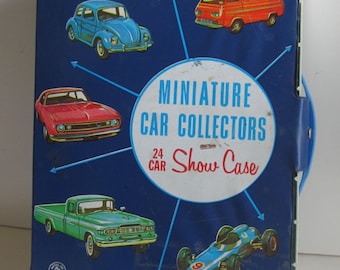 1966 Mattel Cars Miniature Car Collectors Showcase 24 car Travel Case Hot Wheel Car Carrying Case Matchbox Cars Case