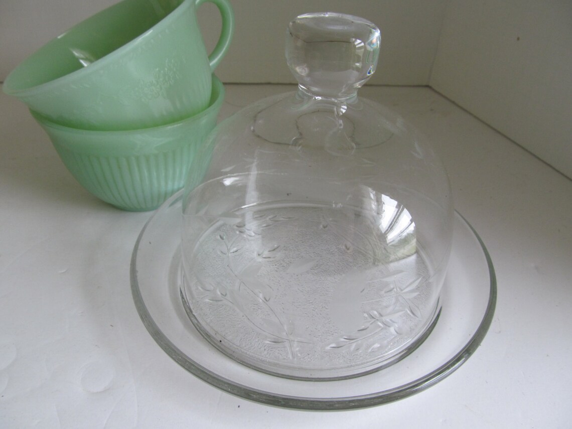 Princess House Dome Butter Dish Glass Covered Butter Dish Etsy