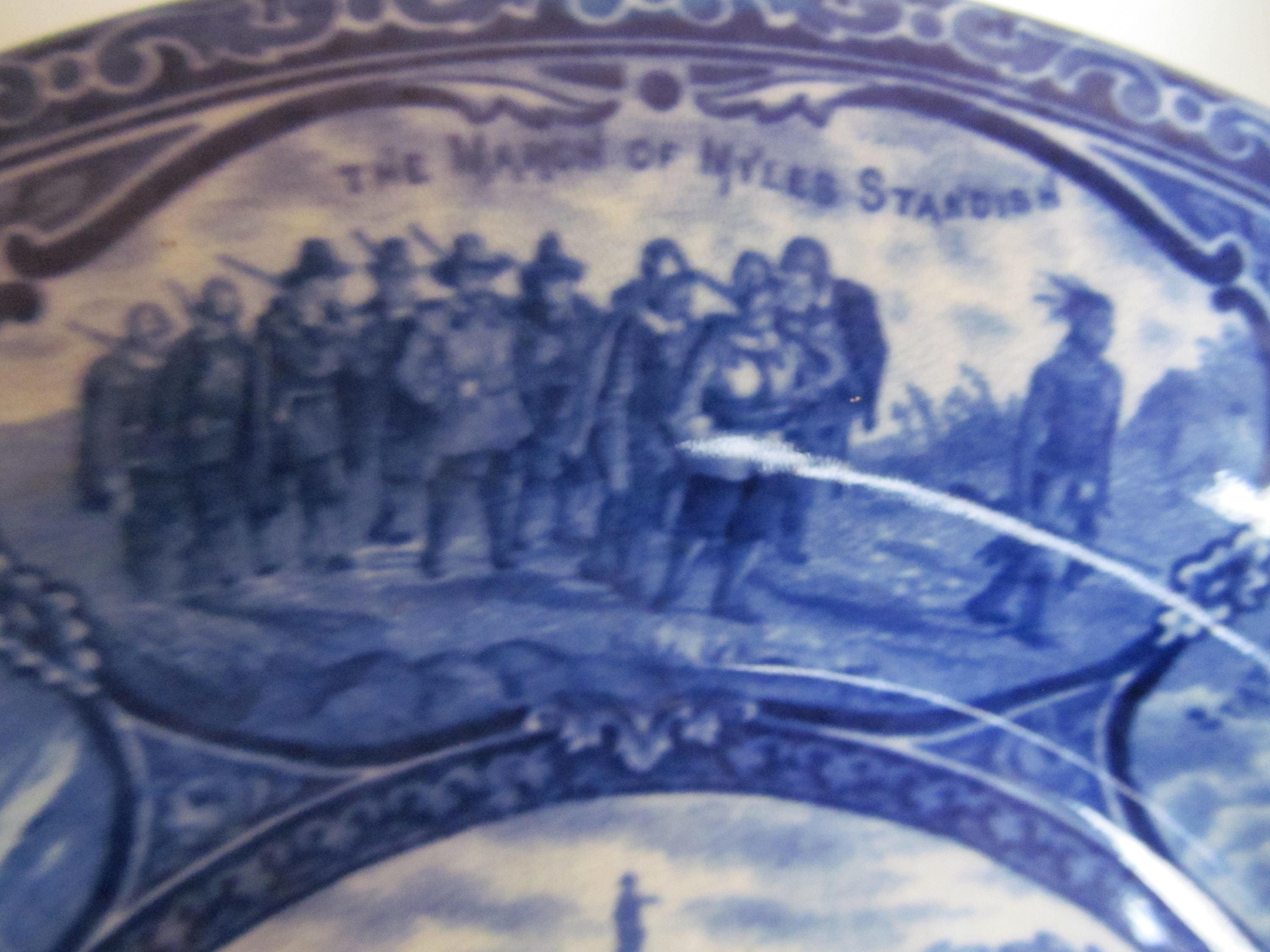 Historical blue Plates Niles Standish Staffordshire England Rowland