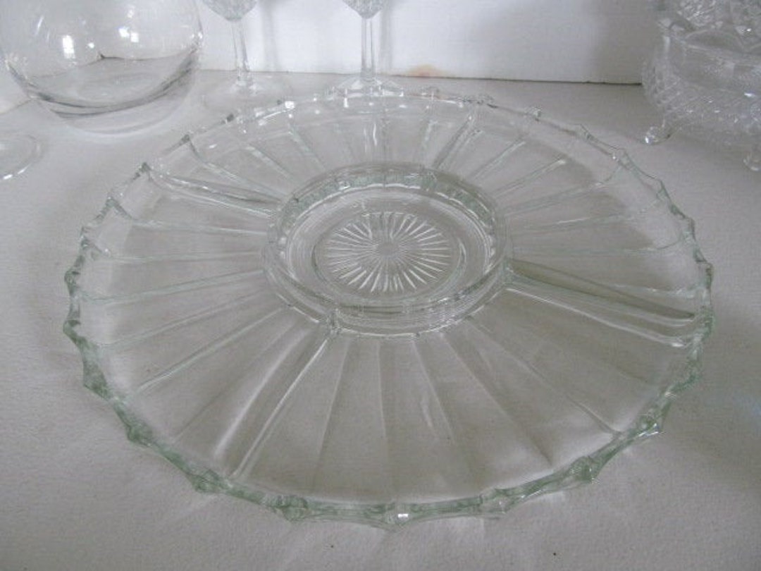Clear Glass Divided Platter Divided Serving Trays Buffet Etsy