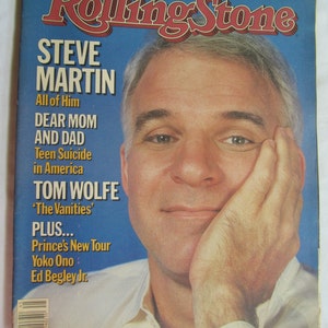 Comedian Steve Martin Rolling Stone Magazine Nov 8 1984 Frameable Magazine Music Decor Movie Night Party Decor