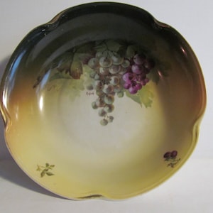 Grapes Hand Painted Plate Victorian Plates J & C Louise Bavaria China Artists Signed Hand Painted Plate Bavarian China Grape Decor Italian