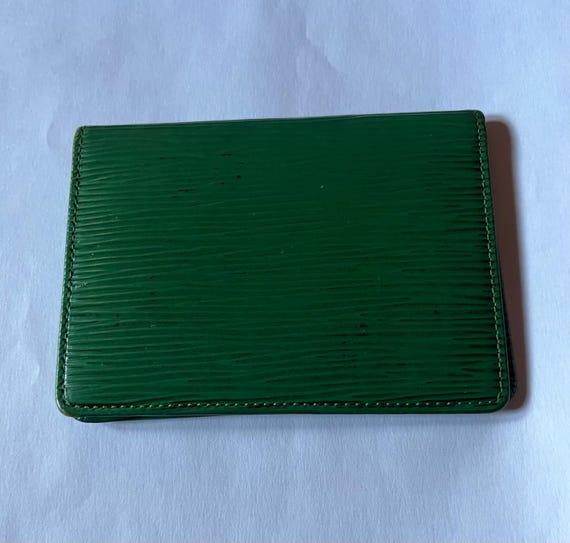LV Green Epi Card Case Wallet LV Wallet Box Credit Card Holder