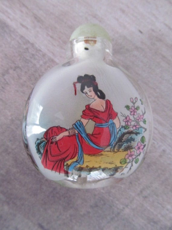 Geisha Girl Perfume Bottle Glass Painting in Bottl