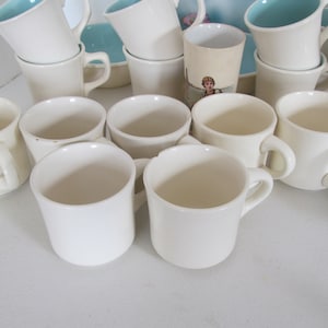 Large set USA Coffee Mugs Service for 8 Mugs Off White Coffee mugs mid century Coffee Cups