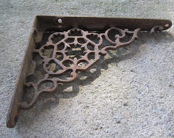 A Woven Webb Victorian Cast Iron Metal Salvage Rusty Ware Decor Cast Iron Shelf Bracket Antique Metal Architectural Salvage Victorian Decor