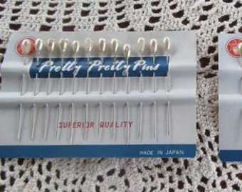 Pearl Top Corsage Boutonniere Push Pins Bouquet Pins Vintage Pearl Pins Pin Cushion Pins Pretty Pretty Pins Haberdashery