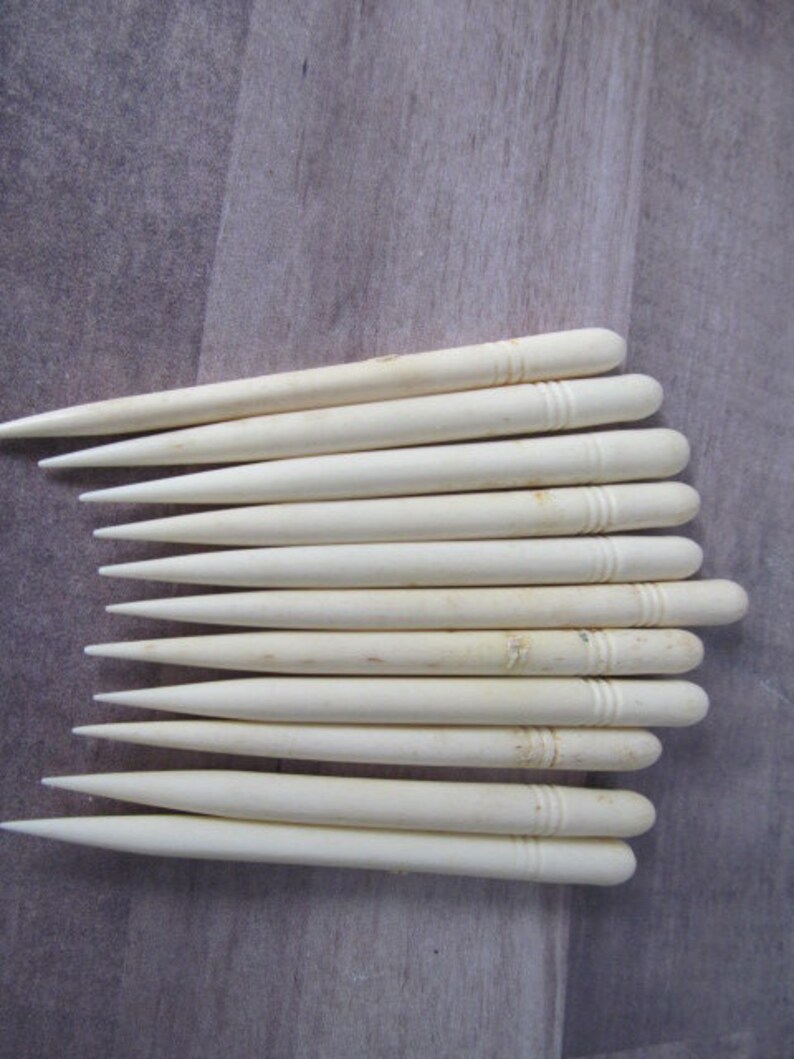 11 Antique Tatting Tools Set Ivory/Bone Tatting Needles Etsy