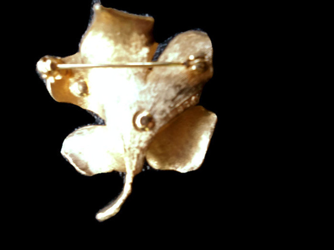 1950s Gold Brooch BSK Mark Jewelry Vintage Brushed Gold Brooch Etsy